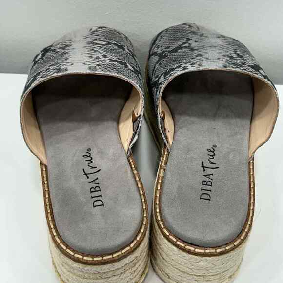 Diba True Demi Chase Size 7 Snake Print Gray Wedge Sandal Espadrille New In Box - Picture 7 of 9